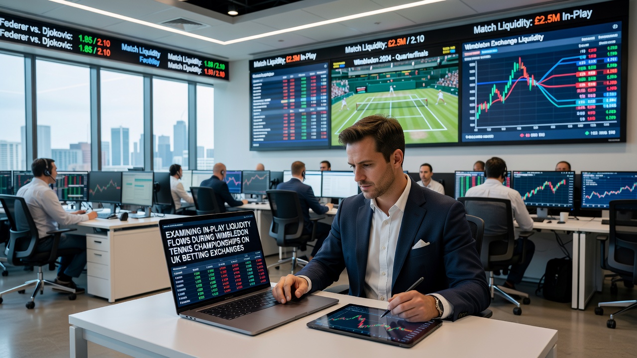 Detailed view of order book depth on a tennis in-play market during Wimbledon